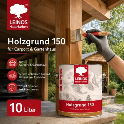 Produktbild von LEINOS Holzgrund 10 l – Grundierung für Holz außen, farblos, Ölgrundierung, KI-generiertes Bild