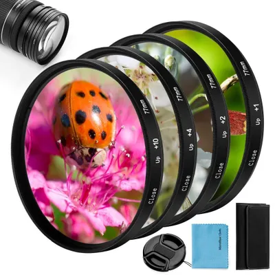Obrázek produktu pro Omgoods – Sada 4 makro filtrů pro fotoaparáty – Objektiv pro detailní záběry s pouzdrem