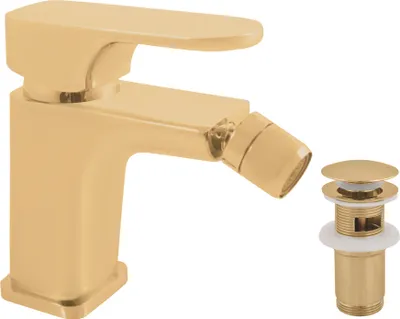 Immagine prodotto di YUKON - Miscelatore per bidet con scarico, Oro - spazzolato YU145.0KZK, RAV Slezák