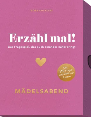 Produktbild von Erzähl mal! Konversationsspiel für Mädelsabend, 3-8 Spielerinnen ab 16 Jahren, 110 Fragen