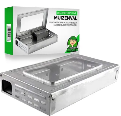 Produktbild von VerminBuster Humane Mausefalle – Geeignet für mehrere Mäuse – Rechteckige begehbare Falle