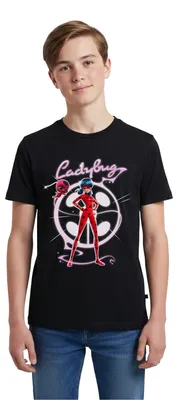 Produktbild von Spreadshirt Miraculous Ladybug Mit Tikki Teenager Premium T-Shirt, 146/152 (10 Jahre), Schwarz