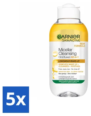 Produktbild von 5 x Garnier Micellar Reinigungswasser mit Öl - 100 ml - Vorteilspackung - 5 Stücke