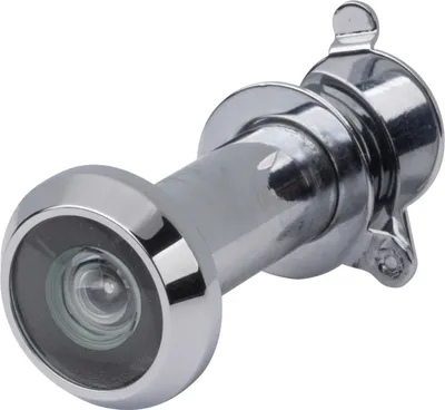 Produktbild von Türspion m. Verschlusskappe Messing-Chrom 180°