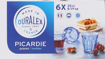 Obrázok produktu pre Duralex 1027BB06/6 Picardie Glasses Blue 25 cl, balenie 6 kusov, sklo
