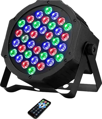 Produktbild von Aoresac 36 LED-Buehnenlichter, 7 Modi, 36 W, Fernbedienung, geraeuschaktiviert, automatische Wiedergabe, Uplights, Par-Lichter fuer Hochzeit, Geburtstag, Weihnachten, Urlaub, Musikshow, Tanzparty, Buehnenbeleuchtung