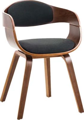 Produktbild von TPFLiving Besucherstuhl Kingsley Stoff Gestell Holz Walnuss Walnuss/schwarz
