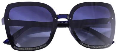 Produktbild von Modische, quadratische Sonnenbrille mit polarisierten Gläsern, trendige große Fassung aus Polycarbonat, blau