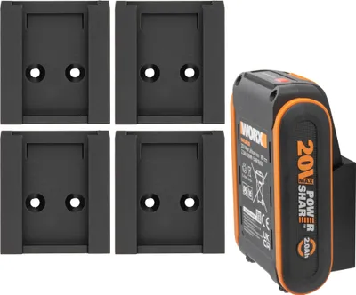 Produktbild von 4x Akkuhalter für Worx Akku Wandhalter 20V Akkuwandhalter Wandhalterung Halter 20 V