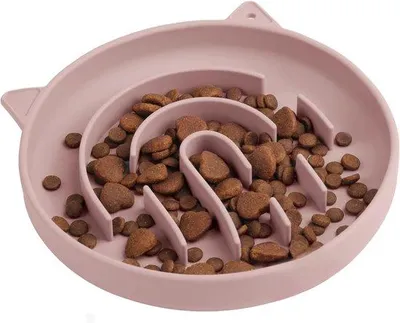 Produktbild von Famanu Anti-Schluck-Napf für Katzen – Silikon Slow Feeder – Verhindert Ersticken – Rosa