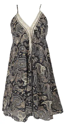 Produktbild von Seidiges Minikleid Boho Chic, Wandelbares Minikleid - Schwarz, Damen, Polyester, Kleider