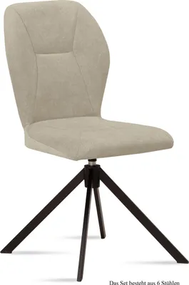 Produktbild von Esszimmerstuhl drehbar (6er-Set) Denyse 51x92x60 Schwarz/Natur