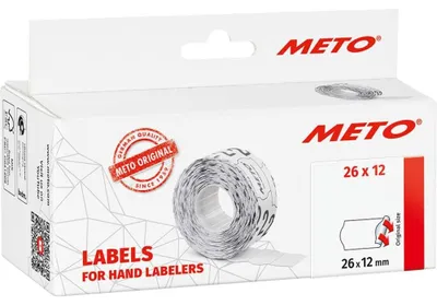 Immagine prodotto di METO 9506163 Preisetiketten weiß permanent 26,0 x 12,0 mm, 6 Rollen