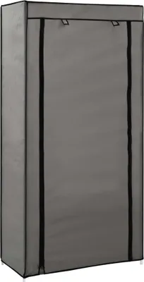 Produktbild von Schuhschrank mit Abdeckung Grau 58 x 28 x 106 cm Stoff