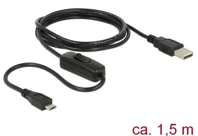 Produktbild von DeLOCK 84803, 1,5 m, USB A, Micro-USB B, USB 2.0, Schwarz