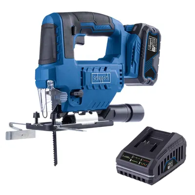 Produktbild von Scheppach Akku-Stichsäge C-JS220-X | Hublänge 19 mm| Hubzahl 0-2400 min-1 | 7 einst. Schnittwinkel | inkl. 4Ah Akku + 2,4A Ladegerät