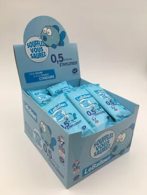 Image de Testeur d'alcool jetable, ballon, précision de 0,5 g/l, lot de 50, pour automobile
