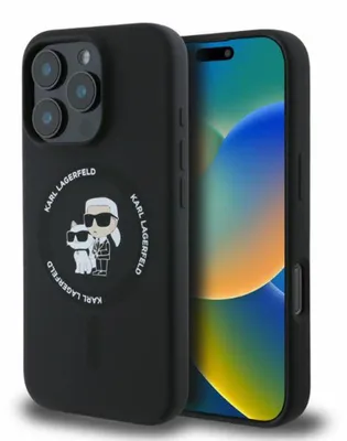 Produktbild von Karl Lagerfeld Klhmp16Xscmkcrhk Iphone16 Pro Max 6.9 Czarny/Schwarz Hardcase Silikon Karl&Choupette Ring Magsafe