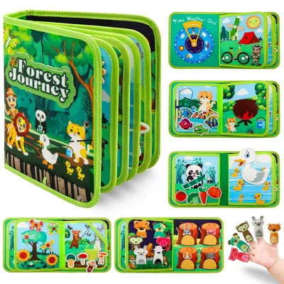 Produktbild von Beschäftigungsbrett – Lernspielzeug – Montessori-Spielzeug – Motorikspielzeug – Aus weichem Filz – Spielzeug für unterwegs – Geschenk für Kinder – Motorikspielzeug