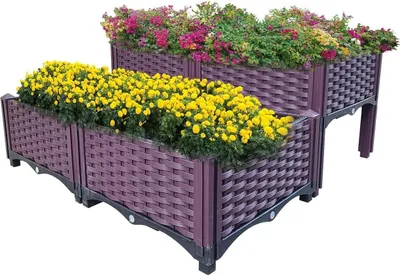 Productafbeelding van HOMIZEN Verhoogde plantenbak, kunststof, tuinkit, 80x80x37 cm