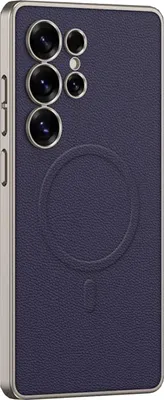 Image de Étui de protection en similicuir GKK MagSafe pour Samsung Galaxy S25 Ultra, couleur violette