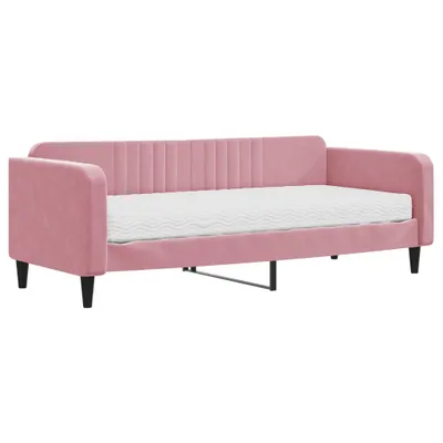Produktbild von "WINTER SALE"Tagesbett - Einzelbett/Jugendbett mit Lattenrost - mit Matratze Rosa 90x200cm Samt - Klassische Betten NeuMöbel197097