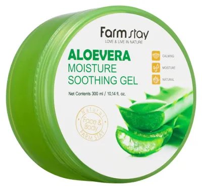 Produktbild von FARMSTAY Aloe Vera Feuchtigkeitsspendendes Gel 300 ml - multifunktionales Aloe-Gel für Gesicht und Körper