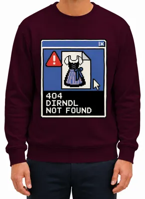 Obrázok produktu pre 404 – Dirndl nenájdený. Tričko s motívom Oktoberfestu. Kožené nohavice. Mikina. Pulóver, bordový, veľkosť 3XL