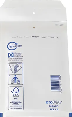 Produktbild von aroFOL Luftpolstertaschen Nr. 2, 120x215 mm, weiß, 10 Stück
