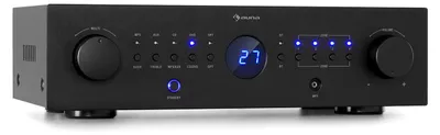 Produktbild von Auna Verstärker, HiFi Stereo Mini Verstärker, HiFi-Verstärker mit Bass & Treble Regler, 4 Kanal Audio-Verstärker, Stereo-Verstärker & Lautsprecher mit Fernbedienung & AUX Eingang, AV Receiver
