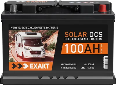 Produktbild von Solarbatterie 100Ah 12V EXAKT DCS Wohnmobilbatterie Bootsbatterie Batterie 80Ah 90Ah