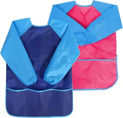 Produktbild von Malerschürze für Kinder, Kinderschürze für 8-10 Jahre, Malerschürze für Kinder mit Ärmeln und 3 Taschen, geeignet für den Schulgebrauch, Kunstunterricht