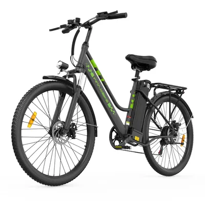 Image de Vélo électrique urbain C26 PRO, moteur 250 W, batterie 36 V 20 Ah, pneus de 26 pouces, freins à disque mécaniques, charge maximale 120 kg, couleur noire