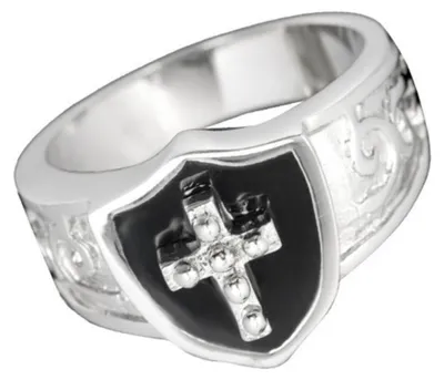 Produktbild von Herren Ring Gothic: Edelstahl Siegelring mit Kreuz 70 (22.3 mm Ø)