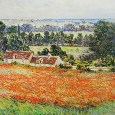 Obrázek produktu pro Claude Monet Art Print Obraz - Pole máků v Giverny, 1885 (100 x 100 cm)