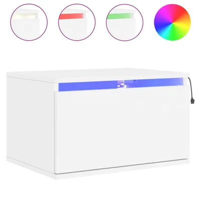 Produktbild von Wand-Nachttisch mit LED-Leuchten Weiß