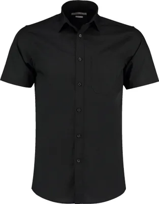 Produktbild von Kustom Kit - Hemd für Herren  kurzärmlig BC5420 (15,5 in) (Schwarz)