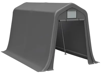 Produktbild von Aufbewahrungsschuppen - Gartenschuppen - 366 x 213 x 225 cm - Wasserdichtes PE - Satteldach - UV-, wind- und wetterfest - Lüftungsfenster - Grau