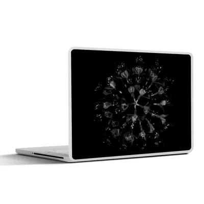 Produktbild von MuchoWow® Laptop Aufkleber Sticker Cover Blumen - Orange - Rosa - Schwarz 30x21 cm - Sticker für Laptop - Selbstklebend