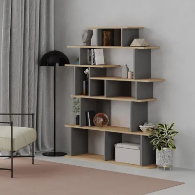 Immagine prodotto di Libreria design Apollon 120x149 colore rovere e antracite