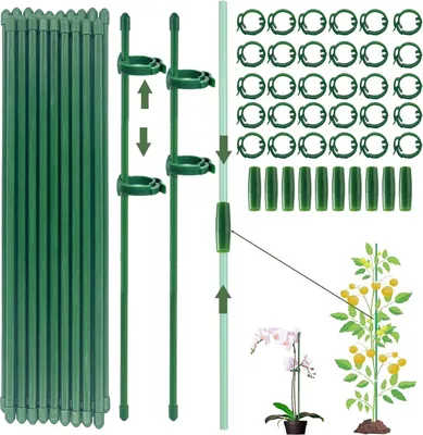 Image de Supports pour plantes, lot de 100 pièces, comprenant : 20 supports pour orchidées, 40 protections, 30 fixations, pour