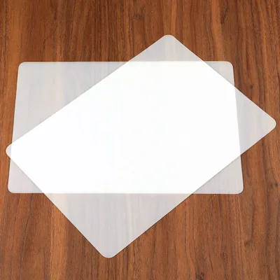 Image de Tapis de cuisson en silicone en deux parties, antidérapant, résistant à la chaleur, lavable, mat, transparent, protection pour plan de travail de cuisine, pâtisserie, table, café, bricolage (40 x 30 cm, translucide)