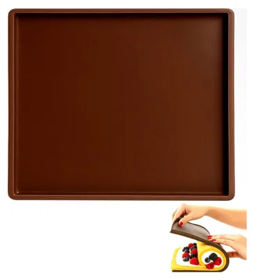 Produktbild von Dauerbackmatte aus Silikon, 37.5x30x1.8 cm, Backunterlage für Kuchenrollen, Teig und Pizza
