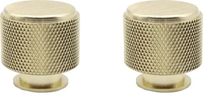 Produktbild von Natural Goods Berlin Möbelgriff TROMMEL, Möbelknopf, Schrankgriff, Knauf für Schublade und Tür, Gold, 2 Stück
