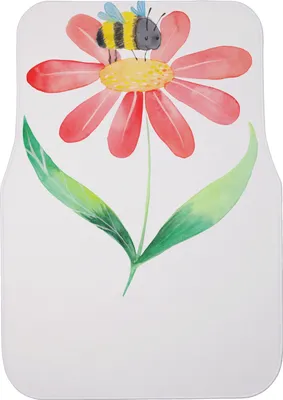 Produktbild von Mr. & Mrs. Panda Automatte Hummel Blume - Schwarz - Geschenk, Autoteppich, Wespe, Biene, Auto Teppich, Auto-Fußmatte, Fußmatte, Lustige Sprüche, Feld, Hummeln