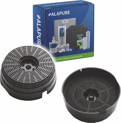 A product shot of activated carbon filters and their packaging.