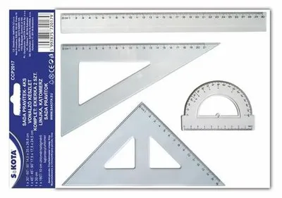 Obrázok produktu pre Pravítko, sada, plastové, 4 ks, SAKOTA