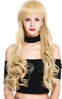 Produktbild von WIG ME UP Perücke Pony Lang Locken Goldblond 6057-24B