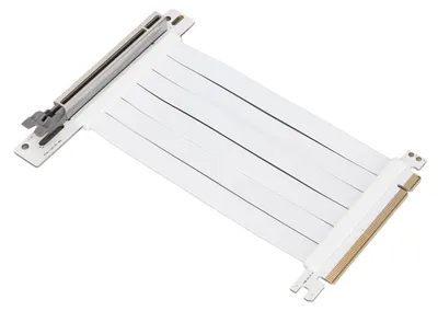 Image de Câble d'extension PCIe de 15 cm, 128 Gbps, carte d'extension PCIe x16 3.0 haute vitesse pour carte graphique, carte son et carte réseau - Blanc