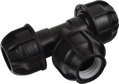 Produktbild von Agora-Tec®  PE Fitting T-Stück 25 mm x 25 mm x 25 mm für PE-Rohr 25 mm SCHWARZ